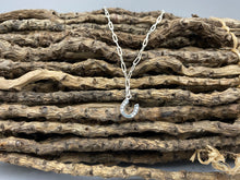 Load image into Gallery viewer, Horseshoe charm skinny trace chain necklace in Sterling Silver
