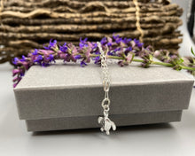 Load image into Gallery viewer, Turtle charm skinny trace chain necklace in Sterling Silver
