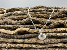 Load image into Gallery viewer, Sterling silver scallop charm skinny trace chain bracelet
