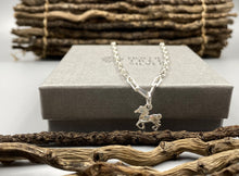 Load image into Gallery viewer, Horse charm trace chain necklace in Sterling Silver
