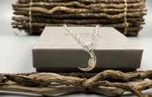 Load image into Gallery viewer, Moon charm trace chain necklace in Sterling Silver
