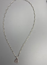 Load image into Gallery viewer, Hearts in a heart charm trace chain necklace in Sterling Silver
