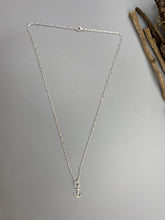 Load image into Gallery viewer, Anchor charm skinny trace chain necklace in Sterling Silver

