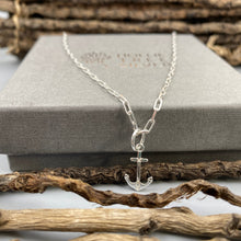 Load image into Gallery viewer, Sterling Silver Anchor Charm Trace Necklace | Hollie Tree Silver
