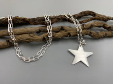 Load image into Gallery viewer, Star charm skinny trace chain necklace in Sterling Silver
