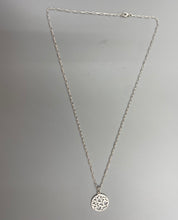 Load image into Gallery viewer, Hearts charm skinny trace chain necklace in Sterling Silver
