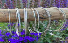 Load image into Gallery viewer, Sterling silver linear stacker bangle
