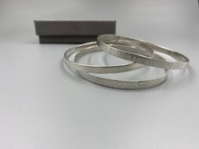 Load image into Gallery viewer, Sterling silver dimple flat stacker bangle
