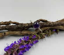Load image into Gallery viewer, Sterling silver dark amethyst ring
