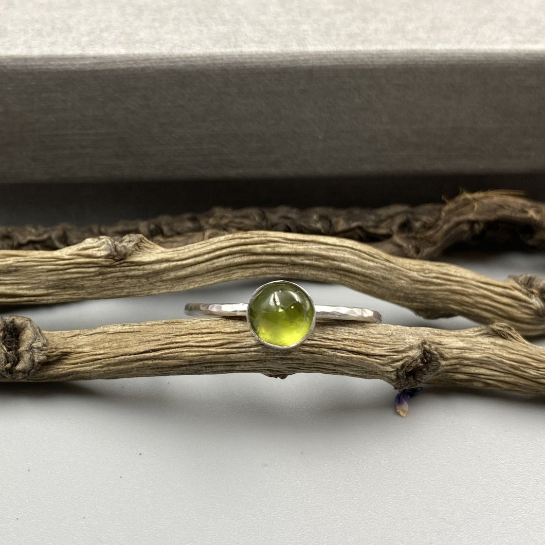Peridot ring made with Sterling Silver