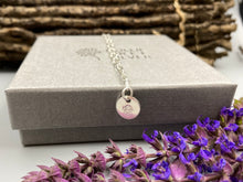 Load image into Gallery viewer, June rose birthday flower skinny trace chain necklace in Sterling Silver
