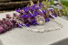 Load image into Gallery viewer, July lotus birthday flower skinny trace chain necklace in Sterling Silver

