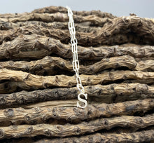 Load image into Gallery viewer, Personalised Alphabet charm skinny trace chain necklace in Sterling Silver

