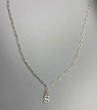 Load image into Gallery viewer, Personalised Alphabet charm skinny trace chain necklace in Sterling Silver
